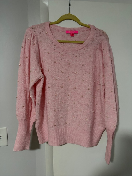 Lilly Pulitzer Sweaters - Lilly Pulitzer Pink Pearl-Embellished Sweater